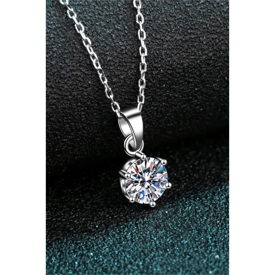 1 Carat Moissanite 925 Sterling Silver Necklace