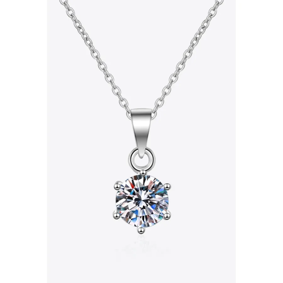 1 Carat Moissanite 925 Sterling Silver Necklace