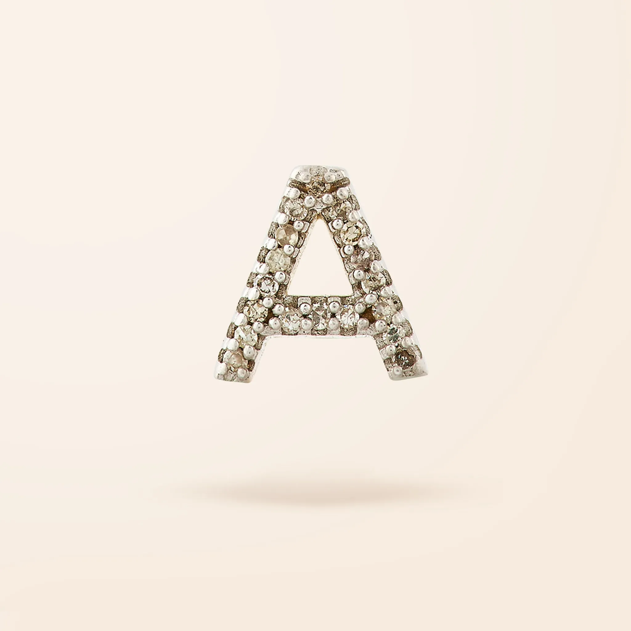 10K Gold Diamond Initial Stud Earring