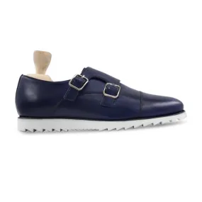 Adria - Men's Dark Blue Calf Leather Double Monkstrap