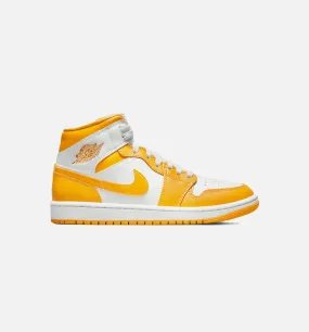 Air Jordan 1 Mid University Gold Womens Lifestyle Shoe - Yellow/White