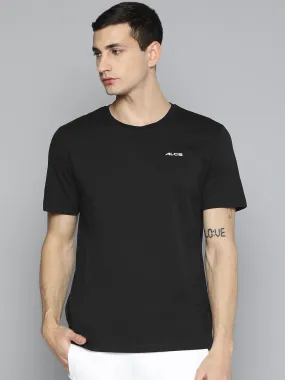 Alcis Men Black Typography Printed Slim Fit T-shirt