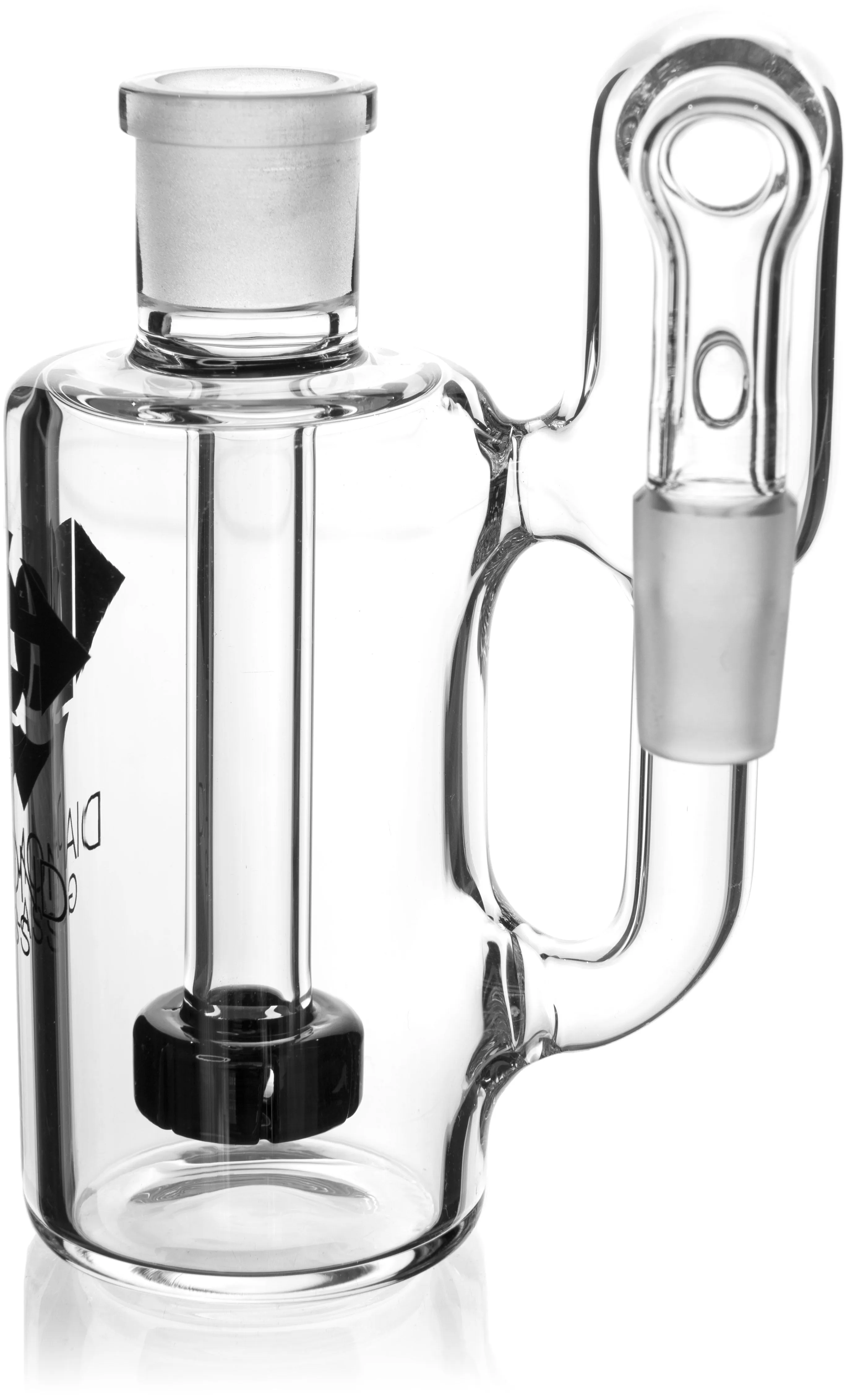 Ash Catcher w/ 14mm Joint, 90 Angle, Showerhead   Recycler Perc, by Diamond Glass