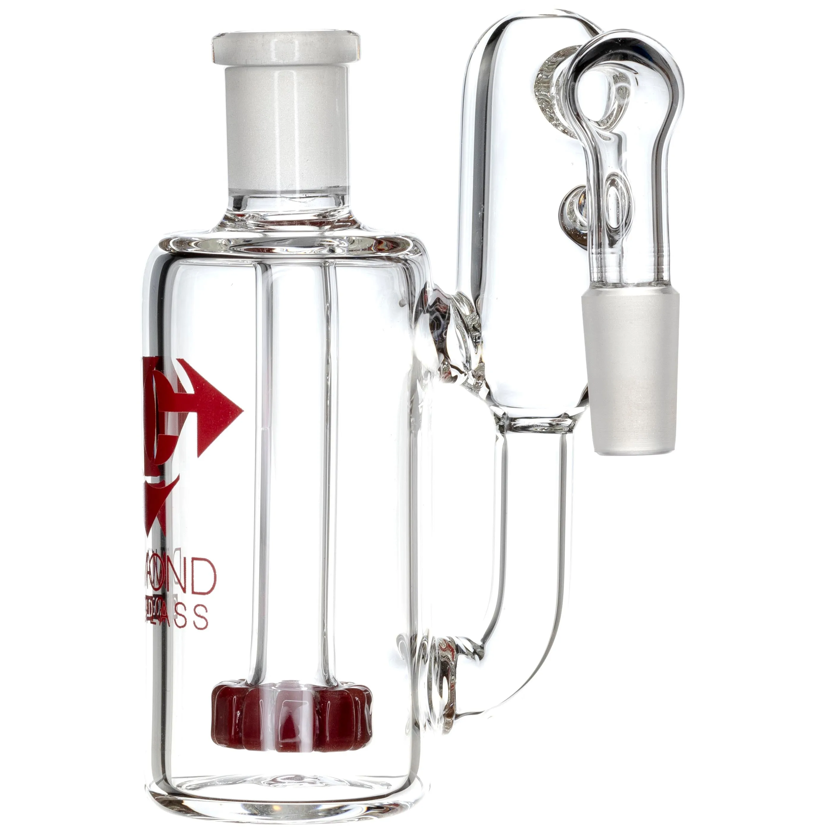 Ash Catcher w/ 14mm Joint, 90 Angle, Showerhead   Recycler Perc, by Diamond Glass