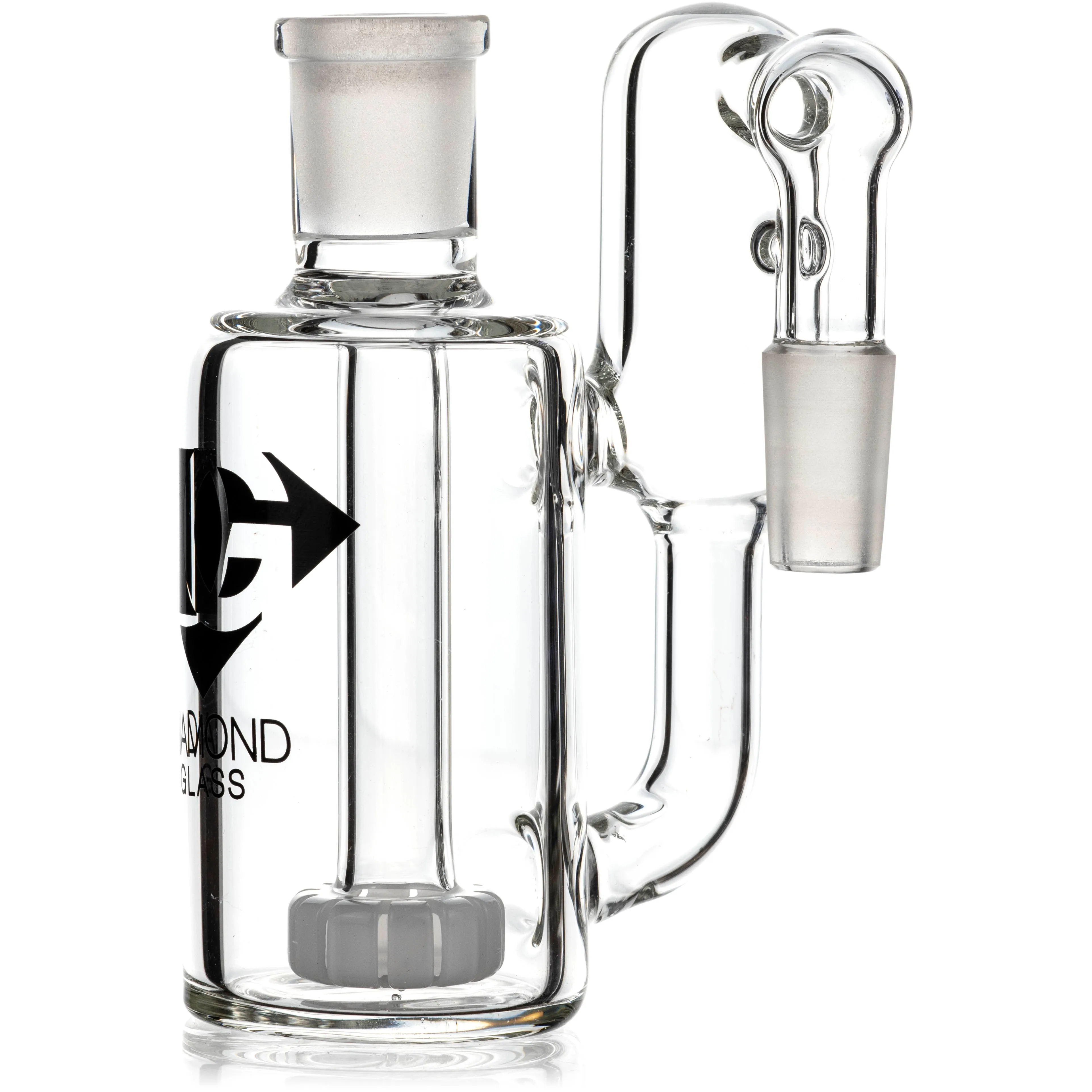 Ash Catcher w/ 14mm Joint, 90 Angle, Showerhead   Recycler Perc, by Diamond Glass