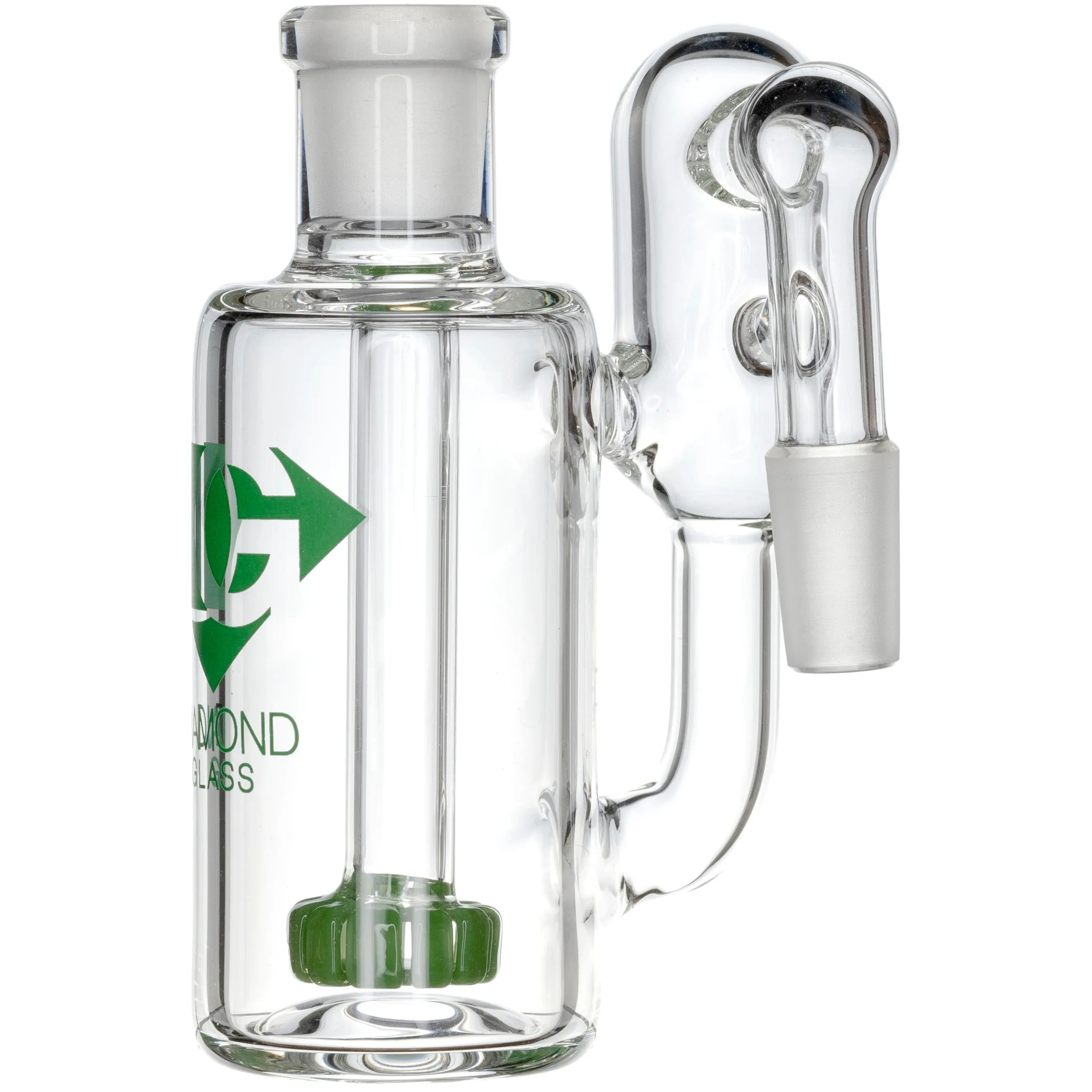 Ash Catcher w/ 14mm Joint, 90 Angle, Showerhead   Recycler Perc, by Diamond Glass