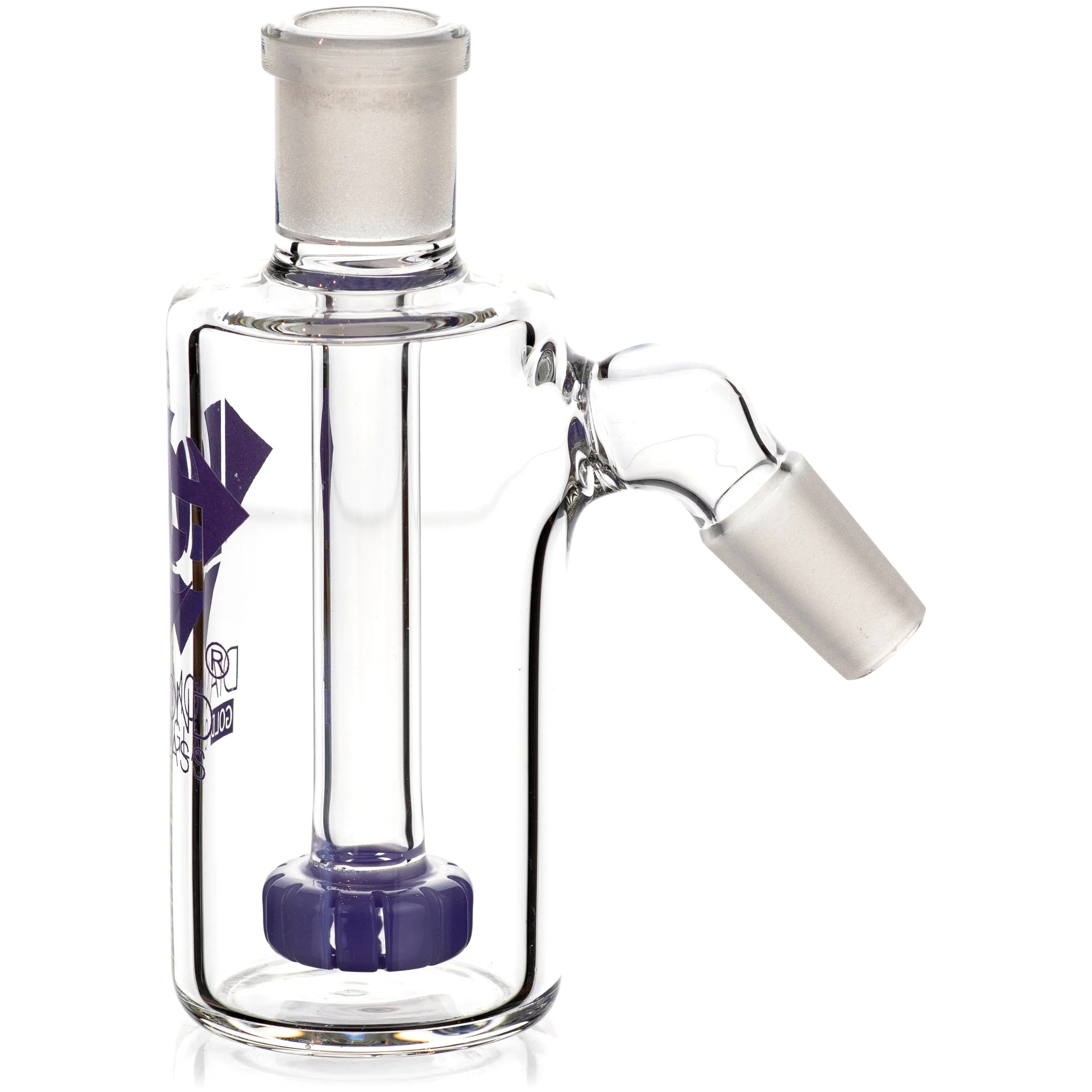 Ash Catcher w/ 18mm Joint, 45 Angle, Showerhead Perc, by Diamond Glass