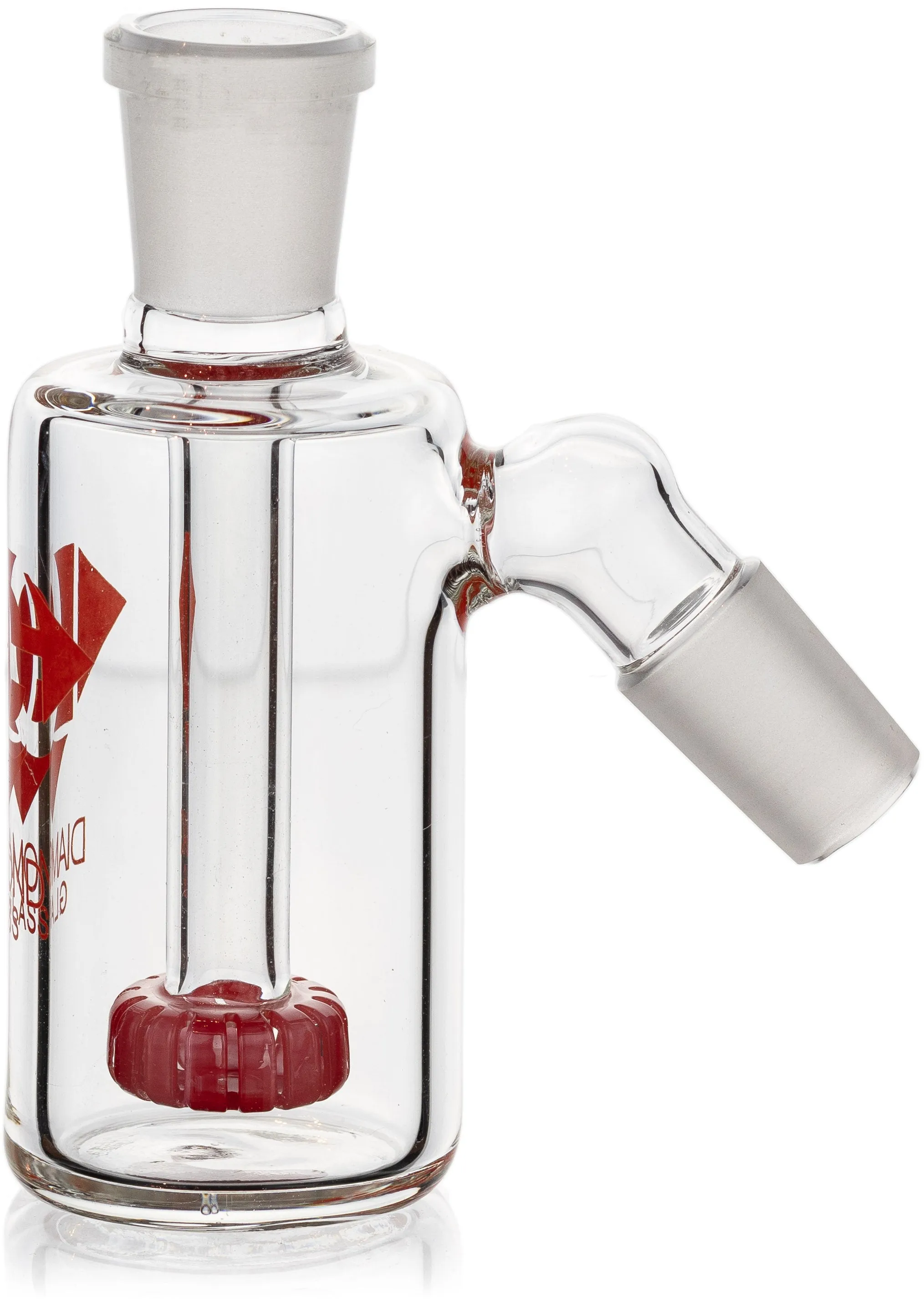 Ash Catcher w/ 18mm Joint, 45 Angle, Showerhead Perc, by Diamond Glass