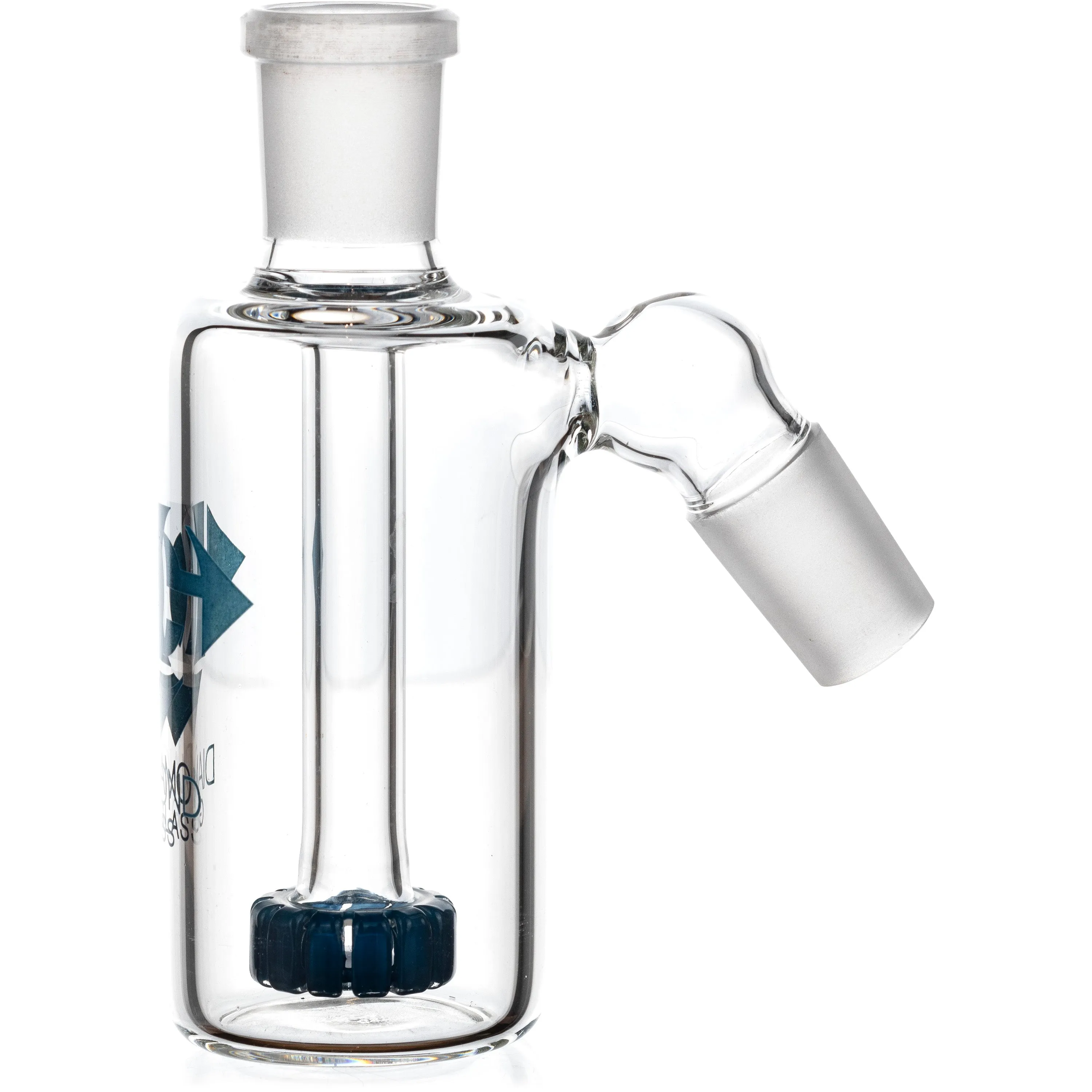 Ash Catcher w/ 18mm Joint, 45 Angle, Showerhead Perc, by Diamond Glass