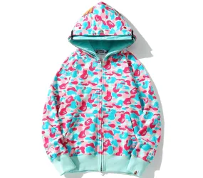 BAPE Store Miami Shark Full Zip Hoodie Pink/Blue