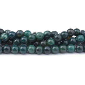 Bloodstone 6mm Round Large Hole Beads - 8 Inch