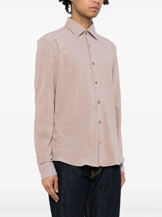 BOSS mélange-effect cotton shirt