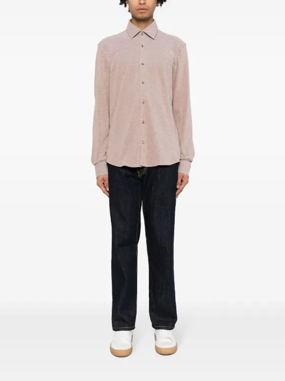 BOSS mélange-effect cotton shirt