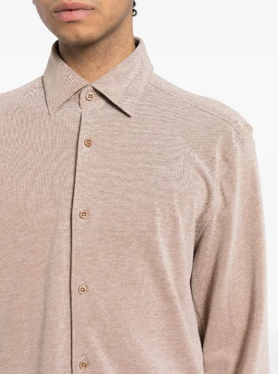 BOSS mélange-effect cotton shirt