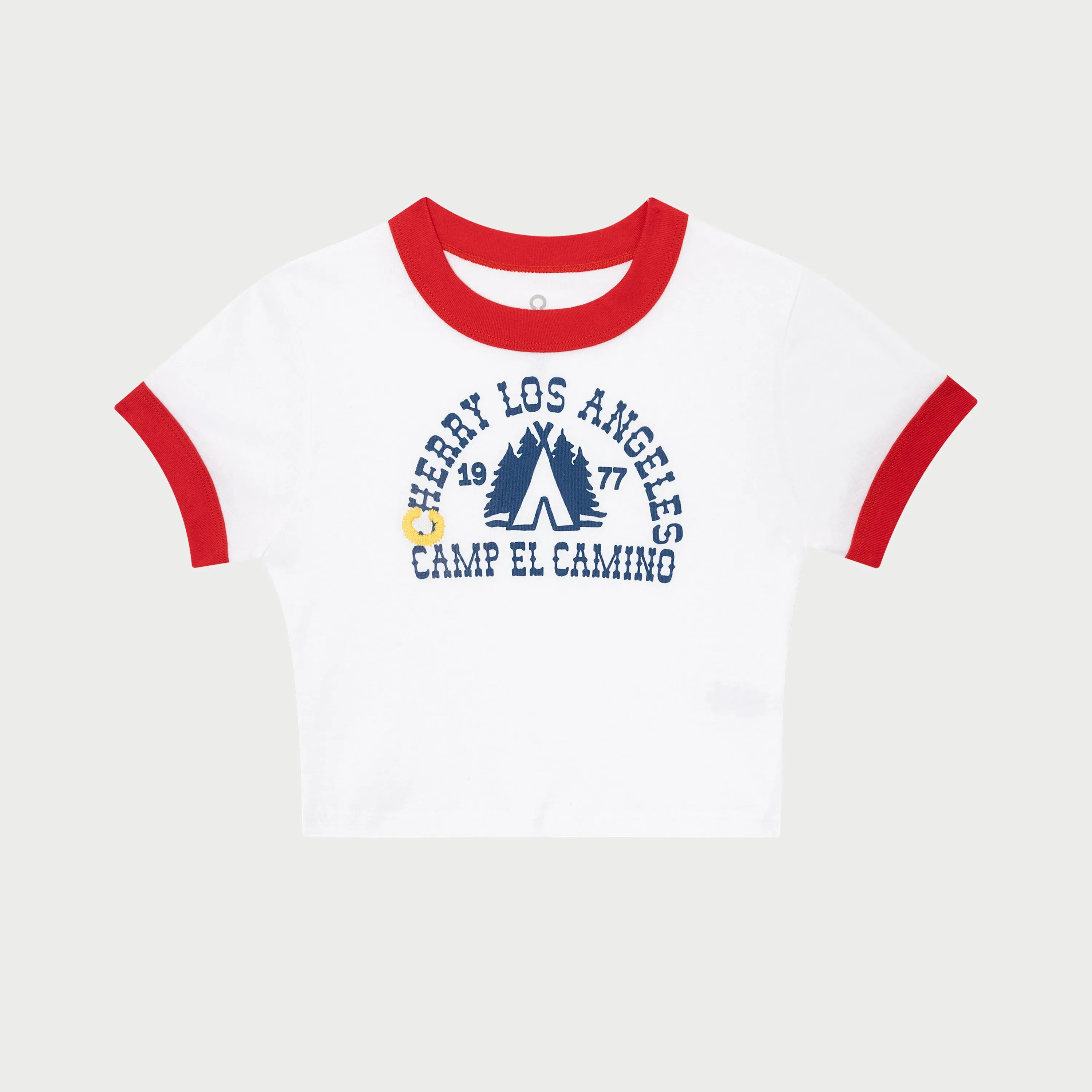 Camp Ringer Baby Tee (White/Red)