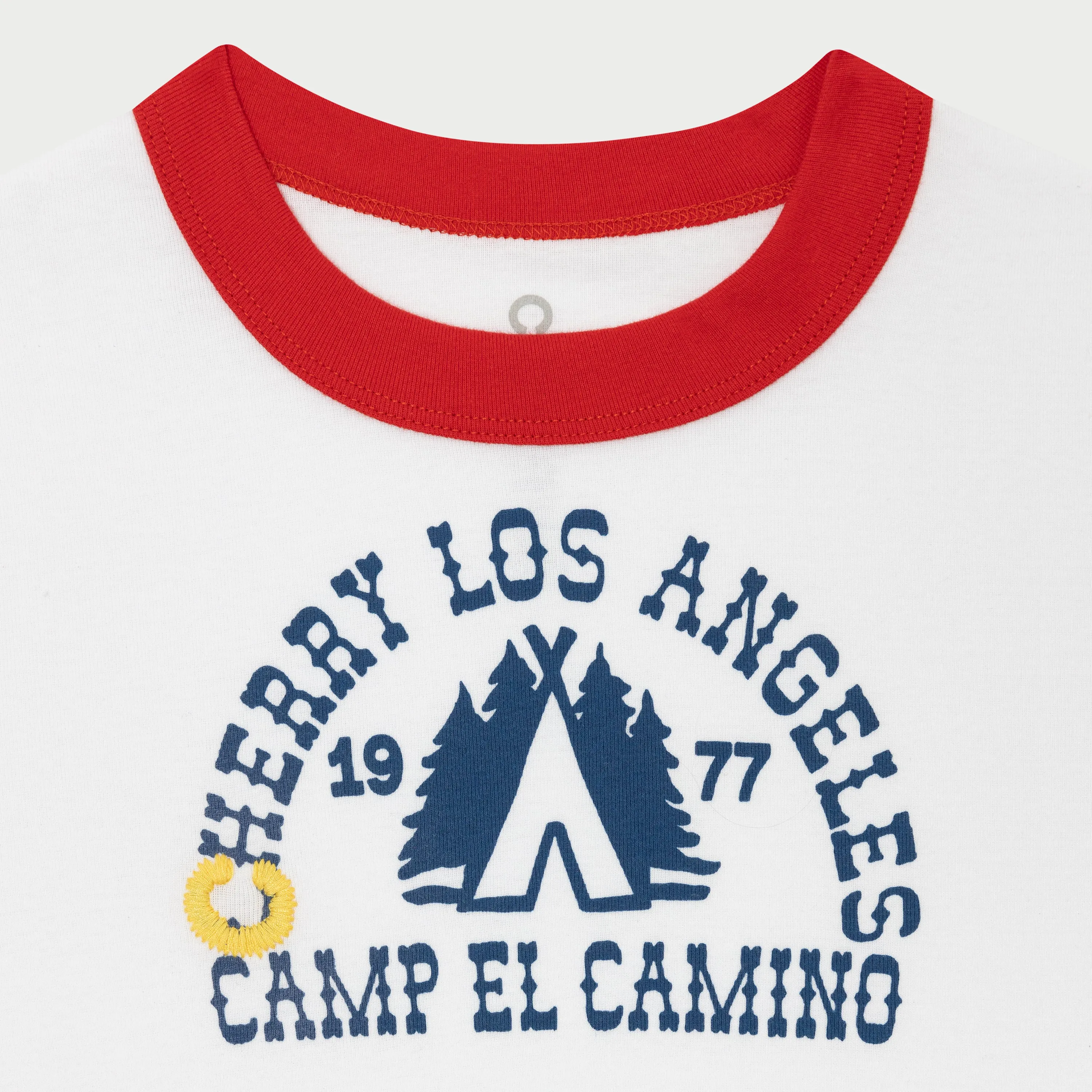 Camp Ringer Baby Tee (White/Red)