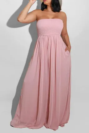 Chiffon Pink Halter Jumpsuit