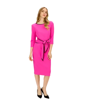 Contrast Trim Dress Style - Pink