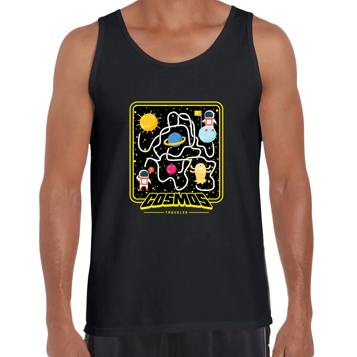 Cosmos Traveler Retro 8Bit Game Space shooter Unisex Tank Top