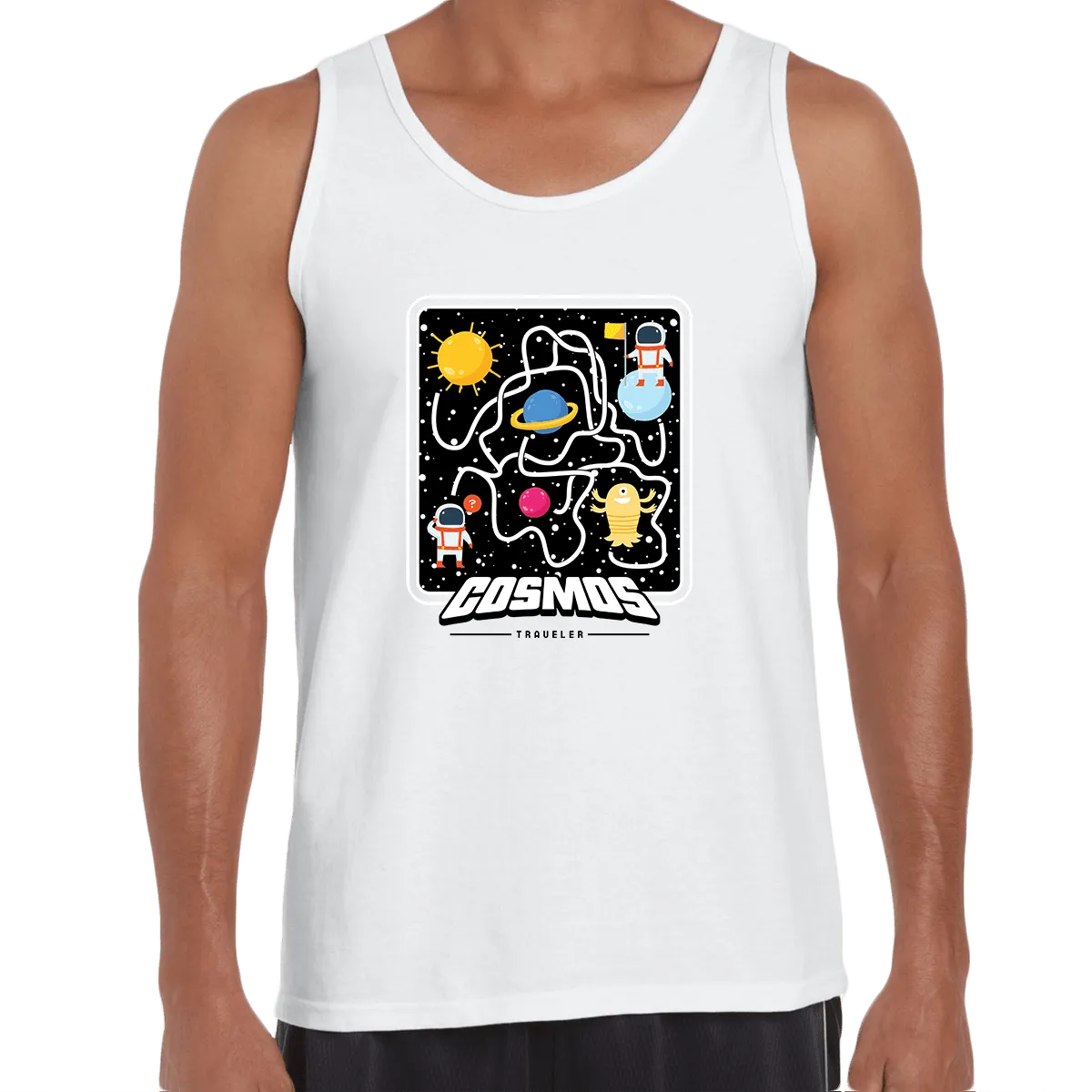 Cosmos Traveler Retro 8Bit Game Space shooter Unisex Tank Top