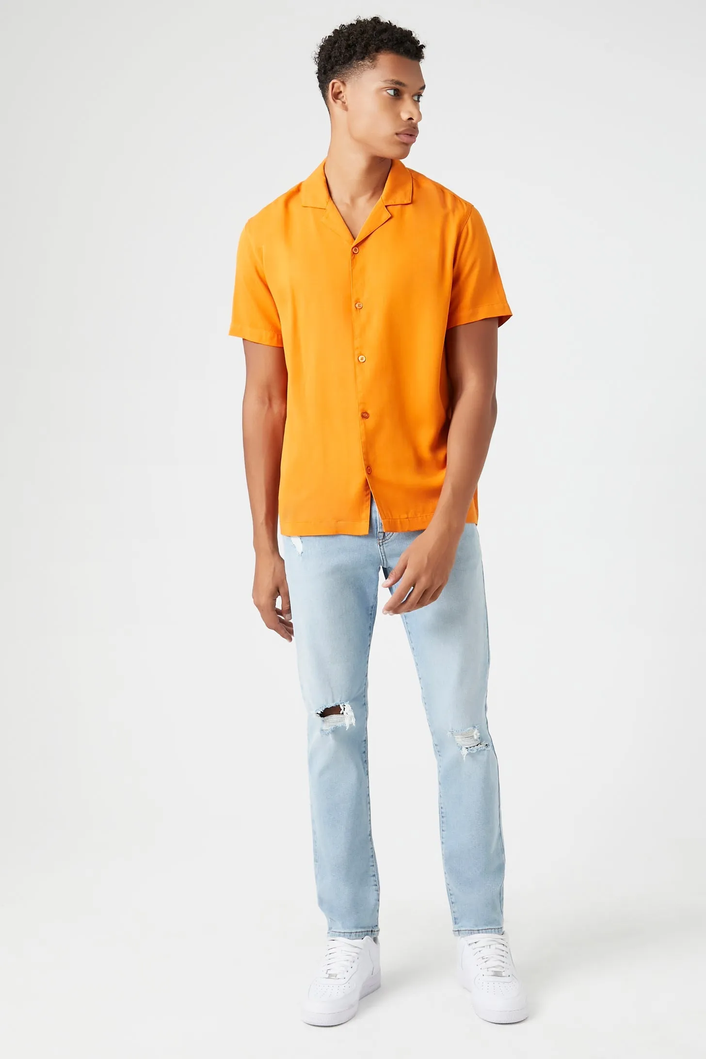 Cuban Collar Short-Sleeve Shirt