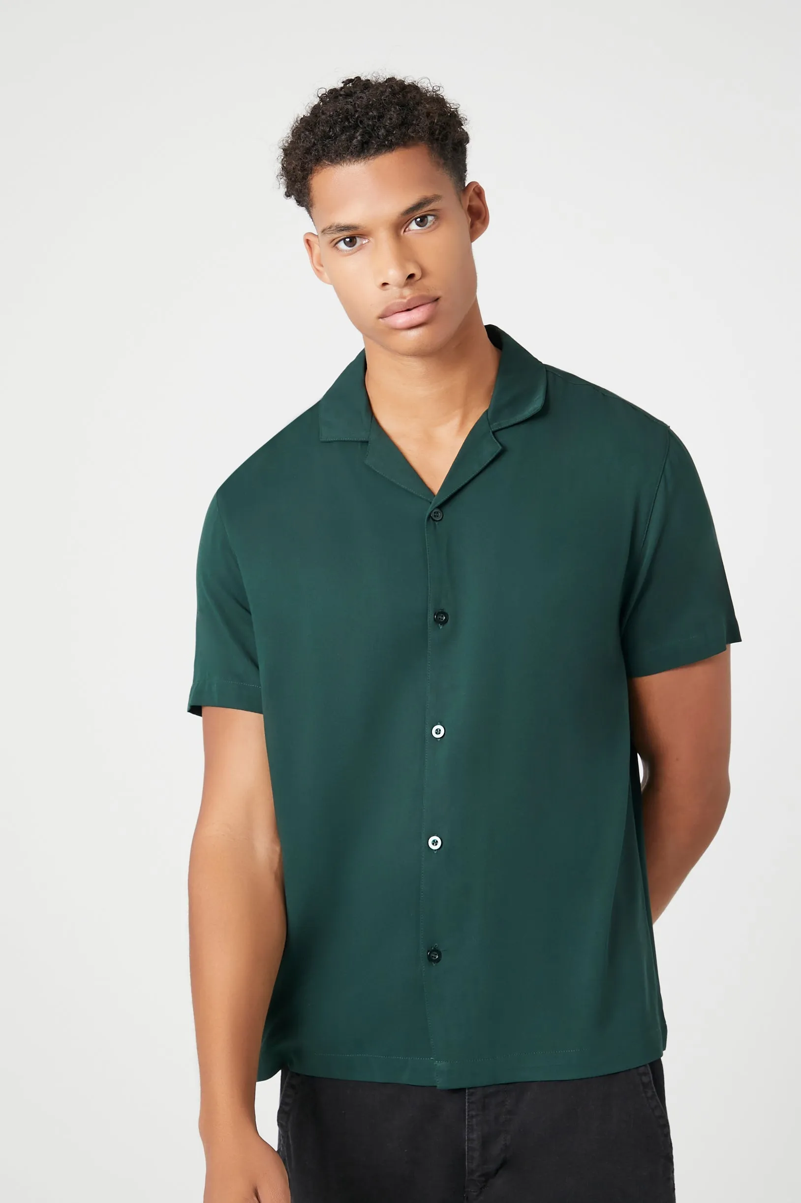 Cuban Collar Short-Sleeve Shirt