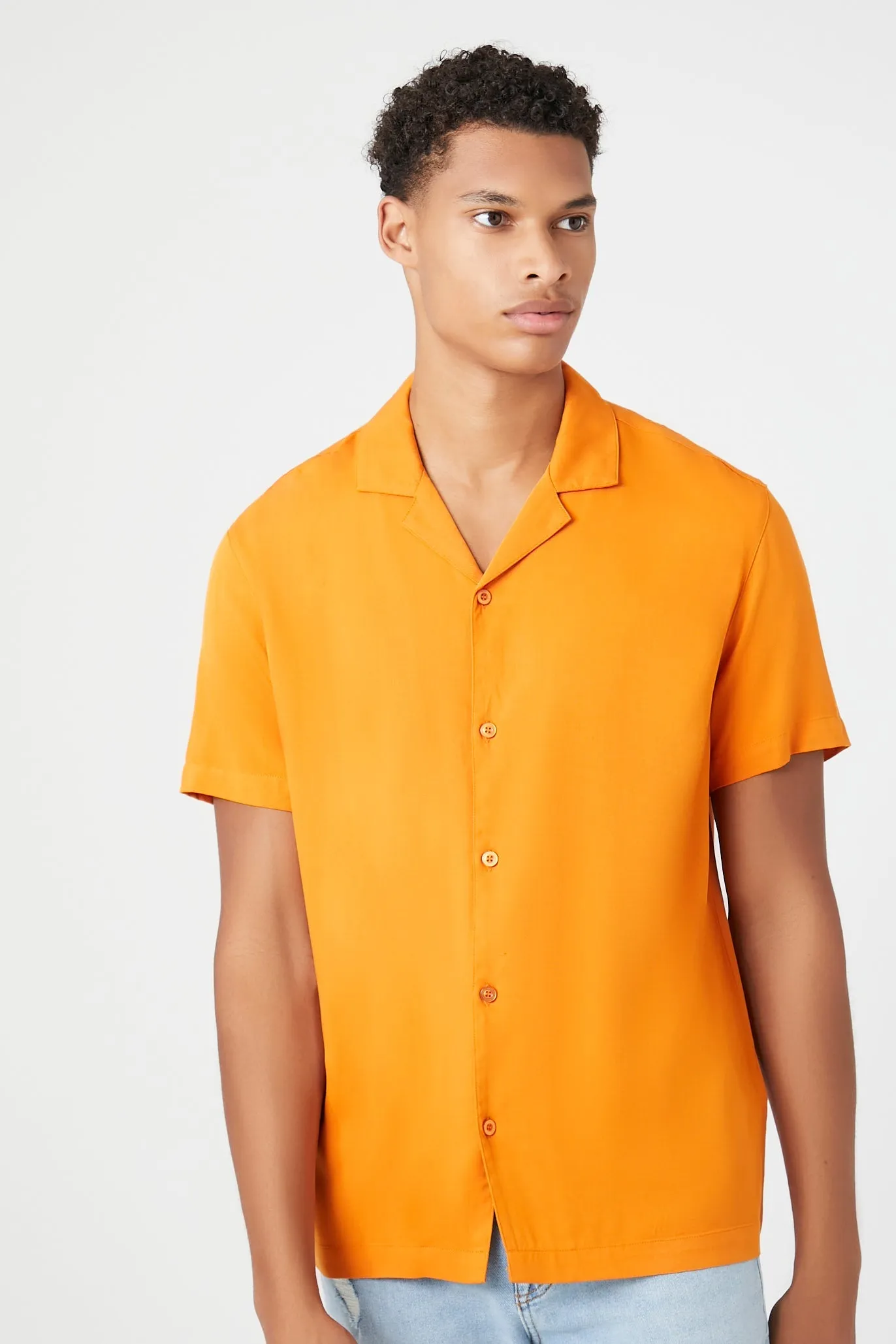 Cuban Collar Short-Sleeve Shirt