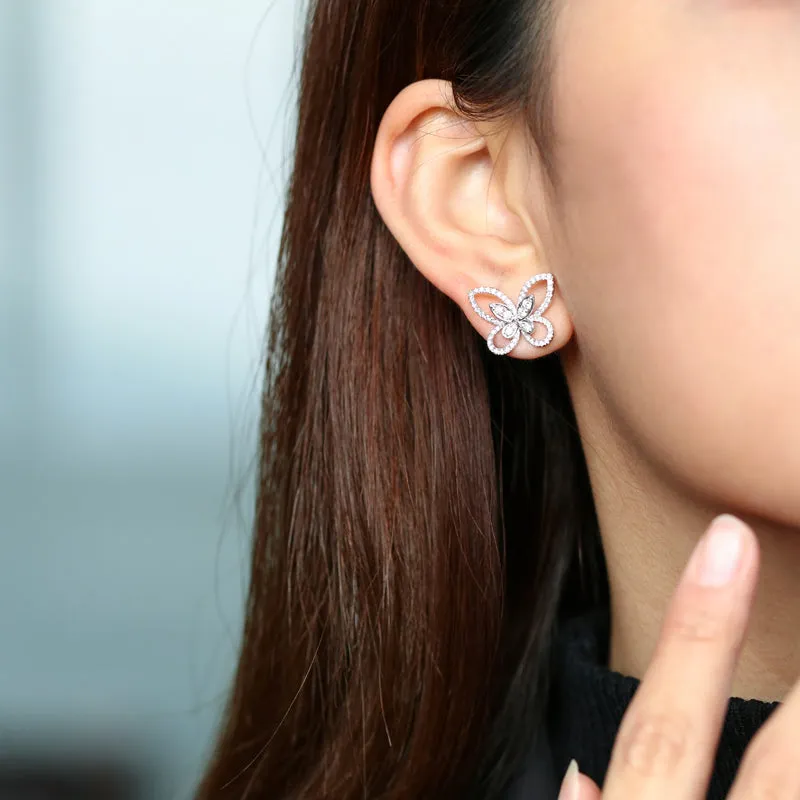 Cutout Butterfly Mini Diamond Earring [pre order] - SE001