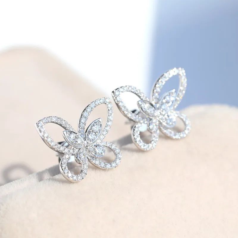 Cutout Butterfly Mini Diamond Earring [pre order] - SE001