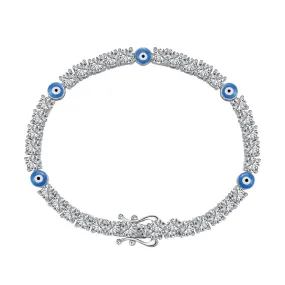 Devil's Eye Tennis Bracelet Silver