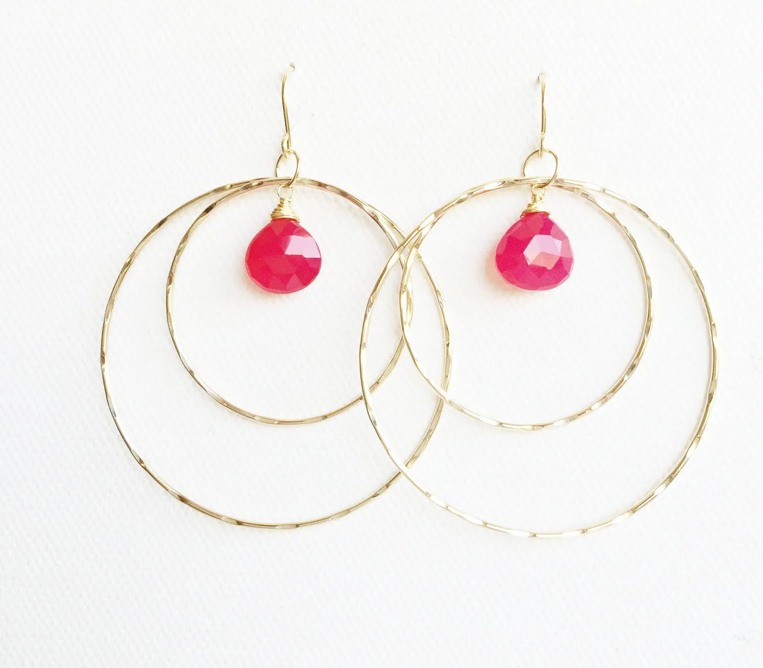 Earrings Rachel - raspberry chalcedony ( E253)