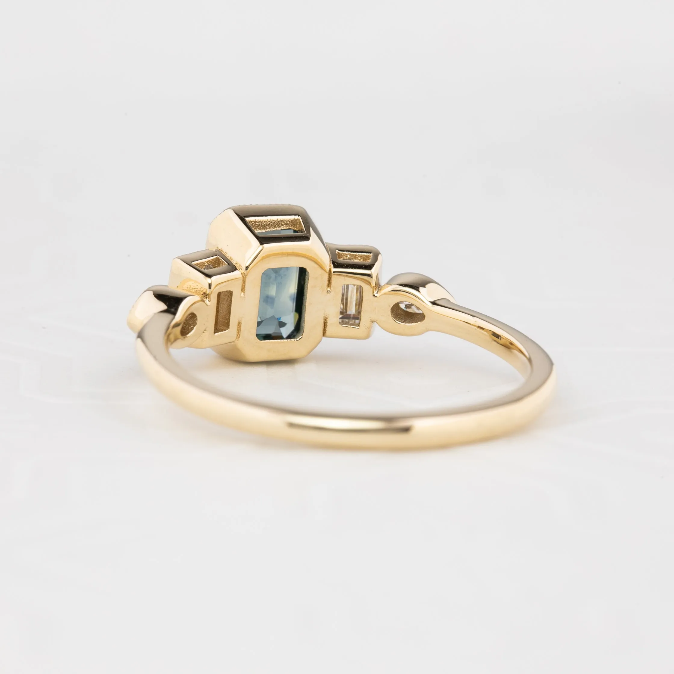 Edith Ring 1.25ct Teal Blue Montana Sapphire, 14K Yellow Gold (One of a kind)