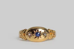 Edwardian Sapphire & Diamond Three Stone Ring