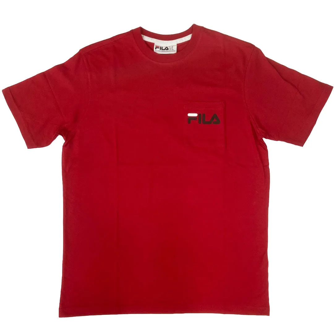 FILA Curtis Short Sleeve Chest Pocket T-Shirt - Red