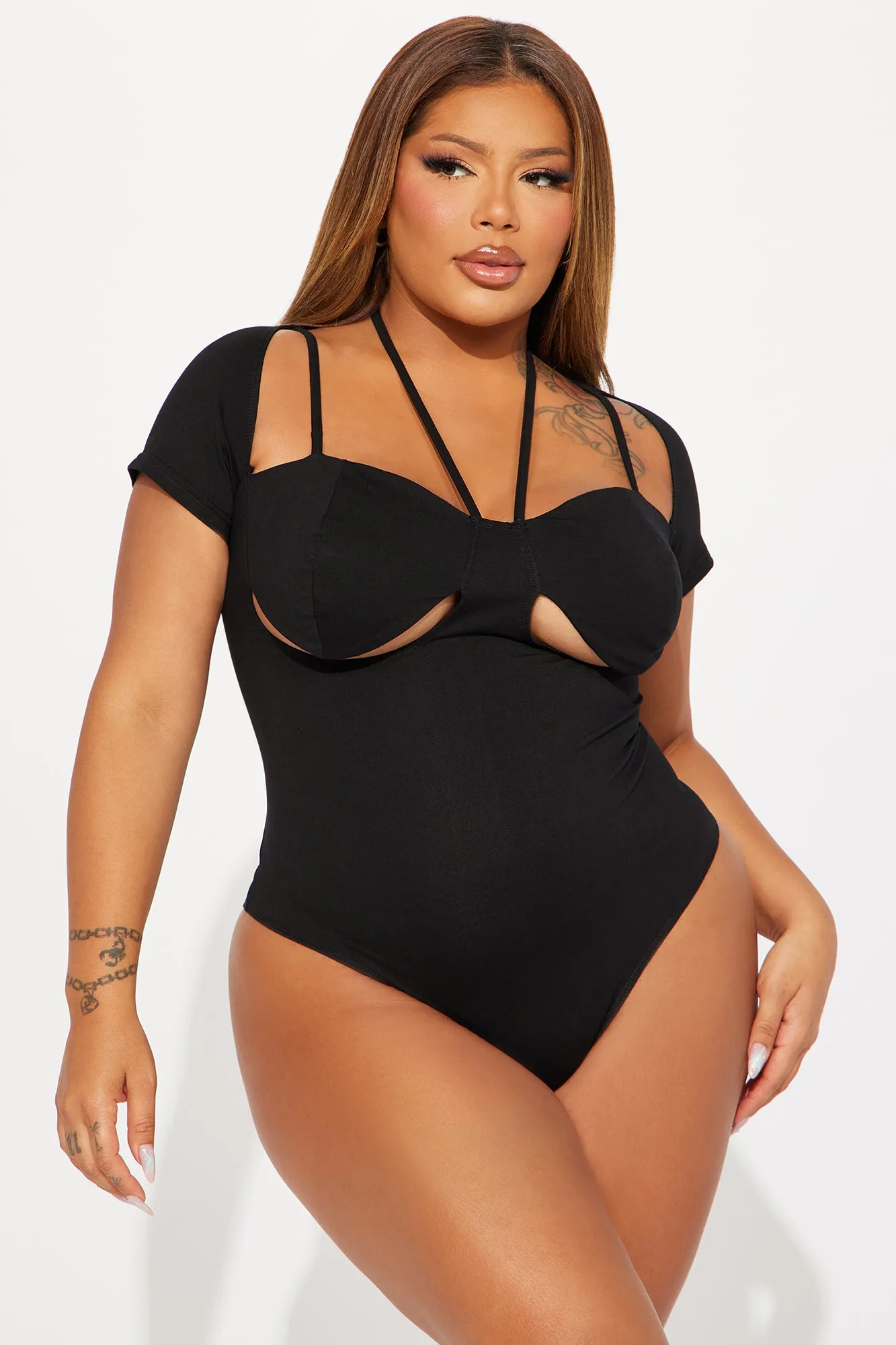 Giulia Cut Out Bodysuit - Black