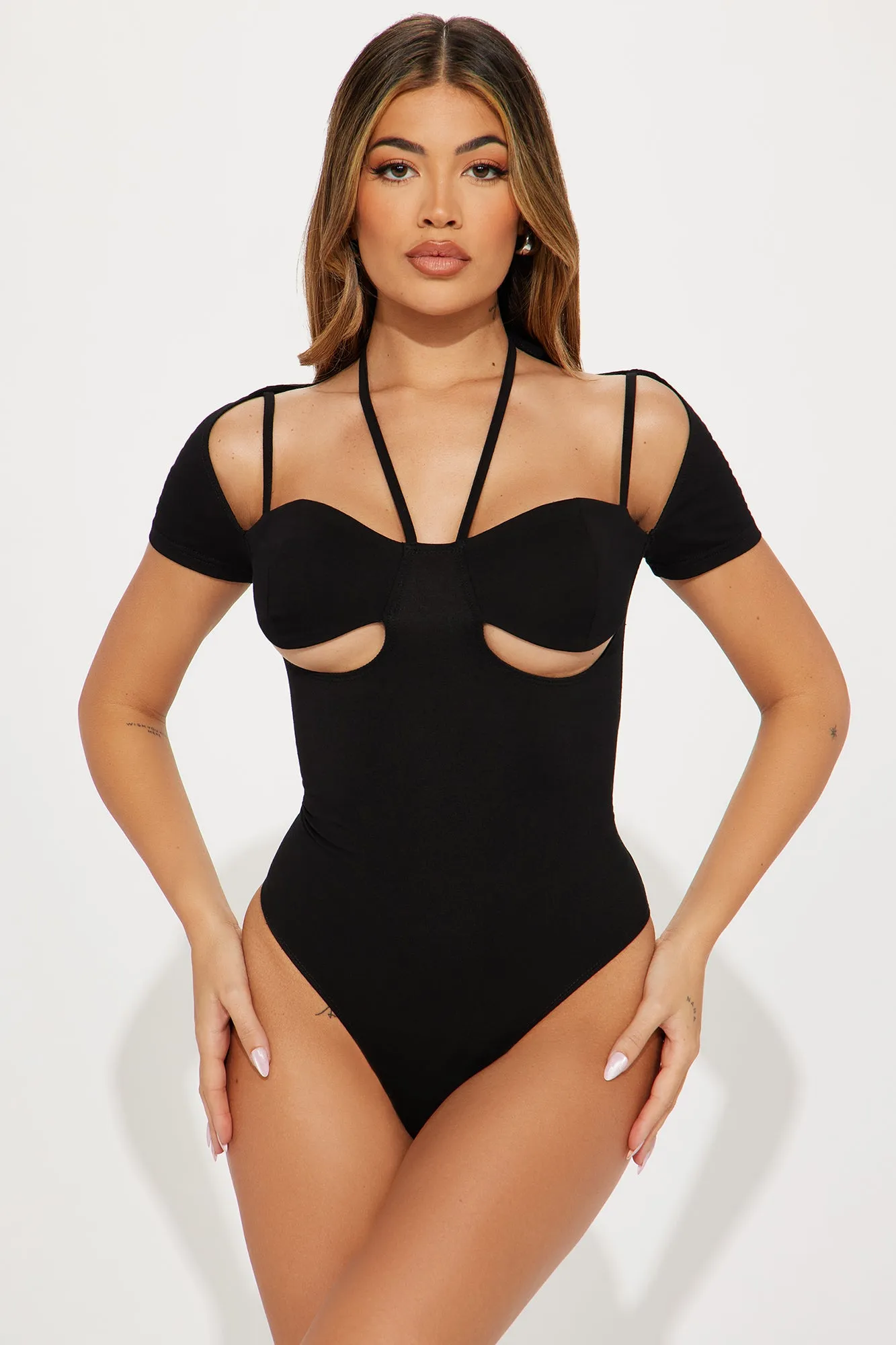 Giulia Cut Out Bodysuit - Black