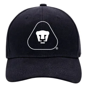 Gorra Pumas UNAM Hombre Mujer Ajustable Emblema Blanco Negro 6 Vinil