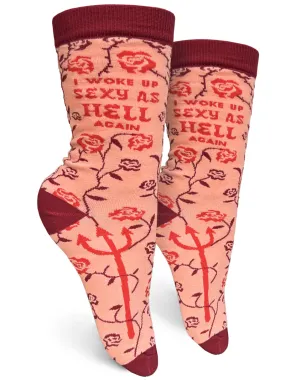 I Woke Up Sexy As Hell Again Womens Crew Socks