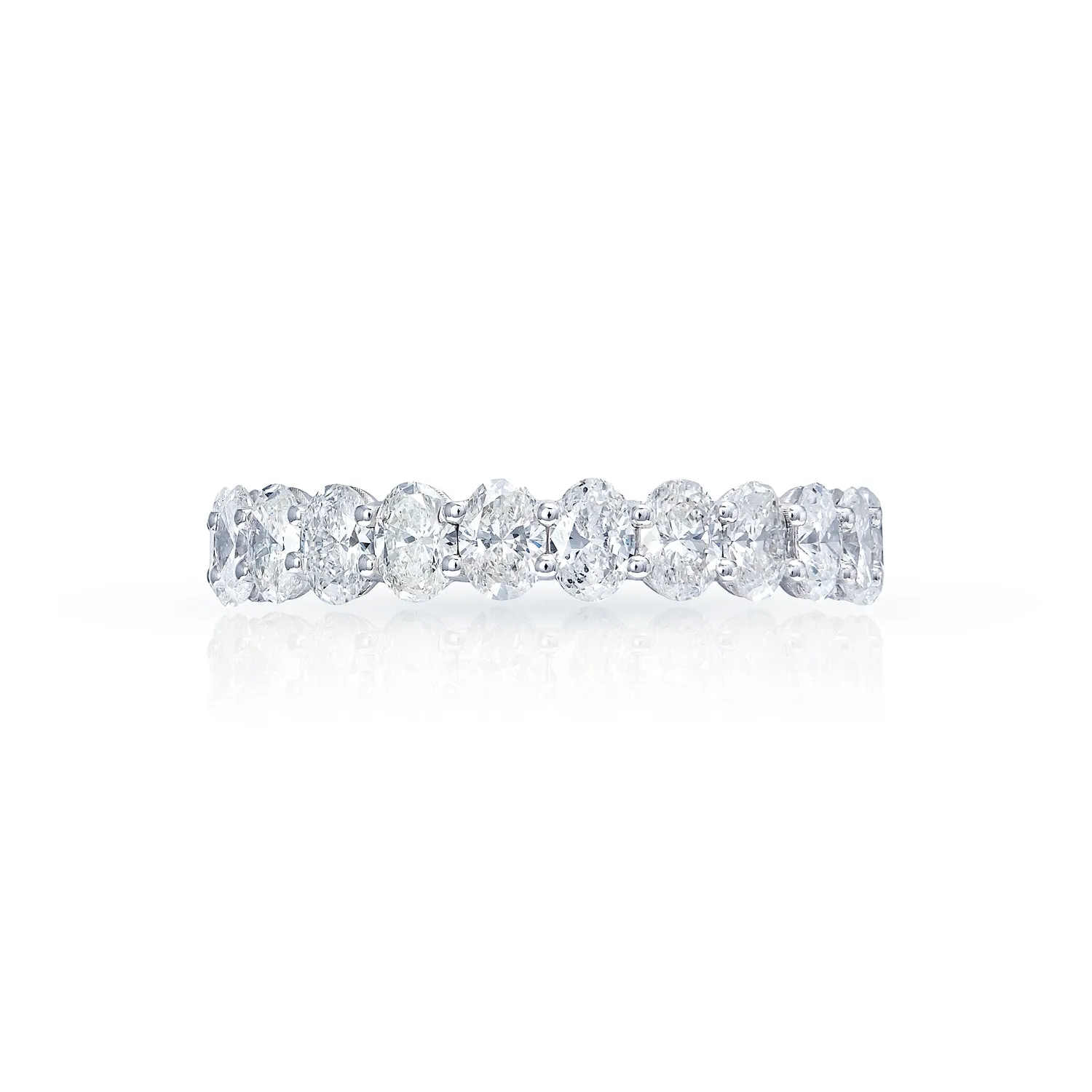 Imani 4 Carat Oval Cut Diamond Eternity Band in 14 Karat White Gold