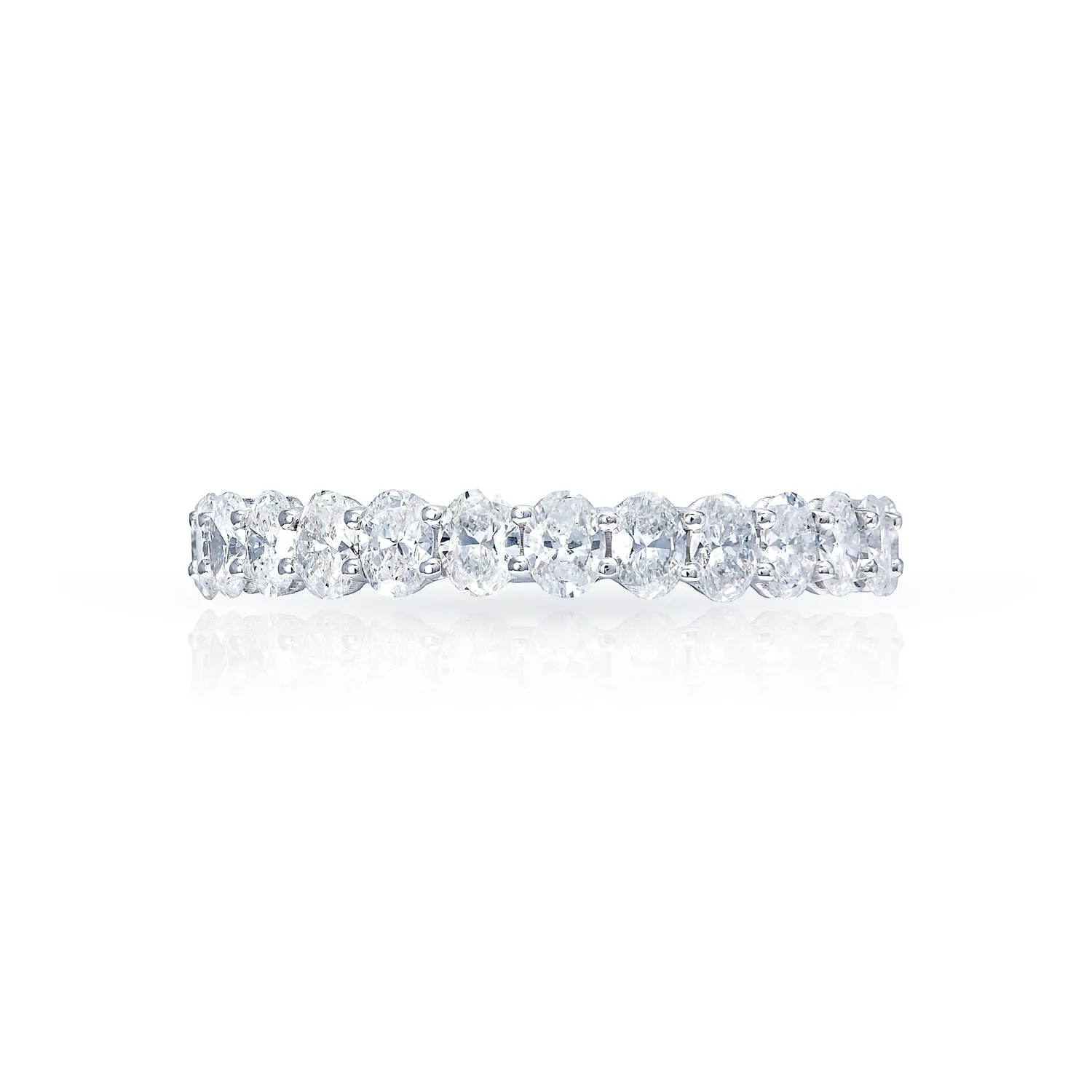 Imani 4 Carat Oval Cut Diamond Eternity Band in 14 Karat White Gold