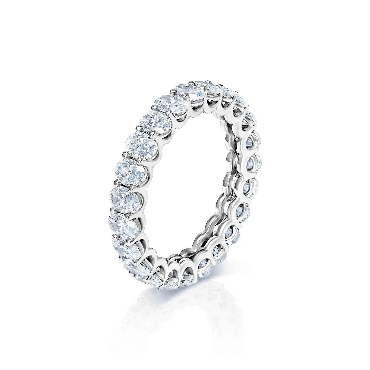 Imani 4 Carat Oval Cut Diamond Eternity Band in 14 Karat White Gold