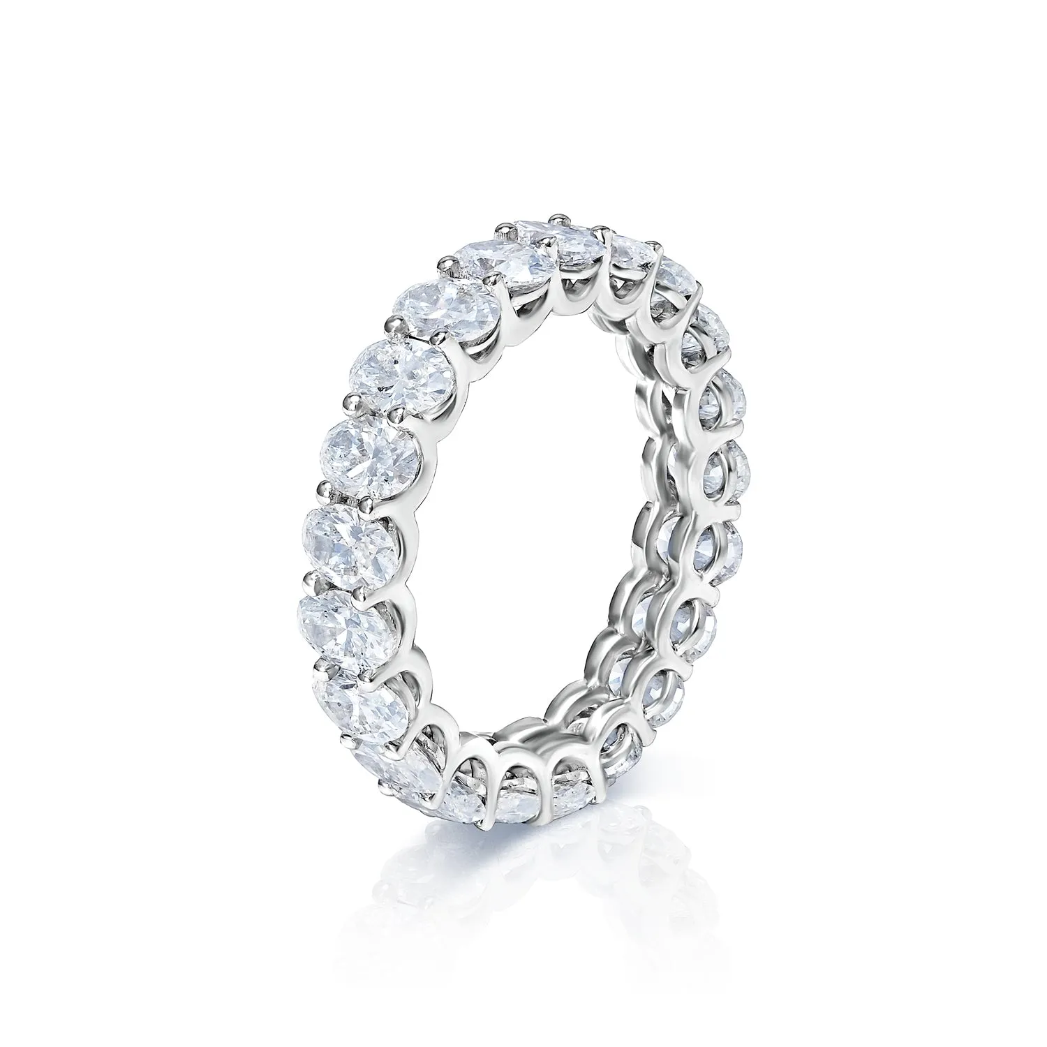 Imani 4 Carat Oval Cut Diamond Eternity Band in 14 Karat White Gold