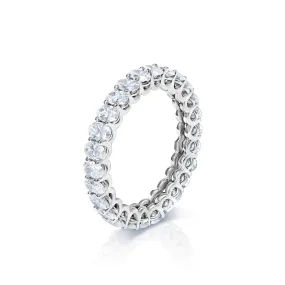 Imani 4 Carat Oval Cut Diamond Eternity Band in 14 Karat White Gold