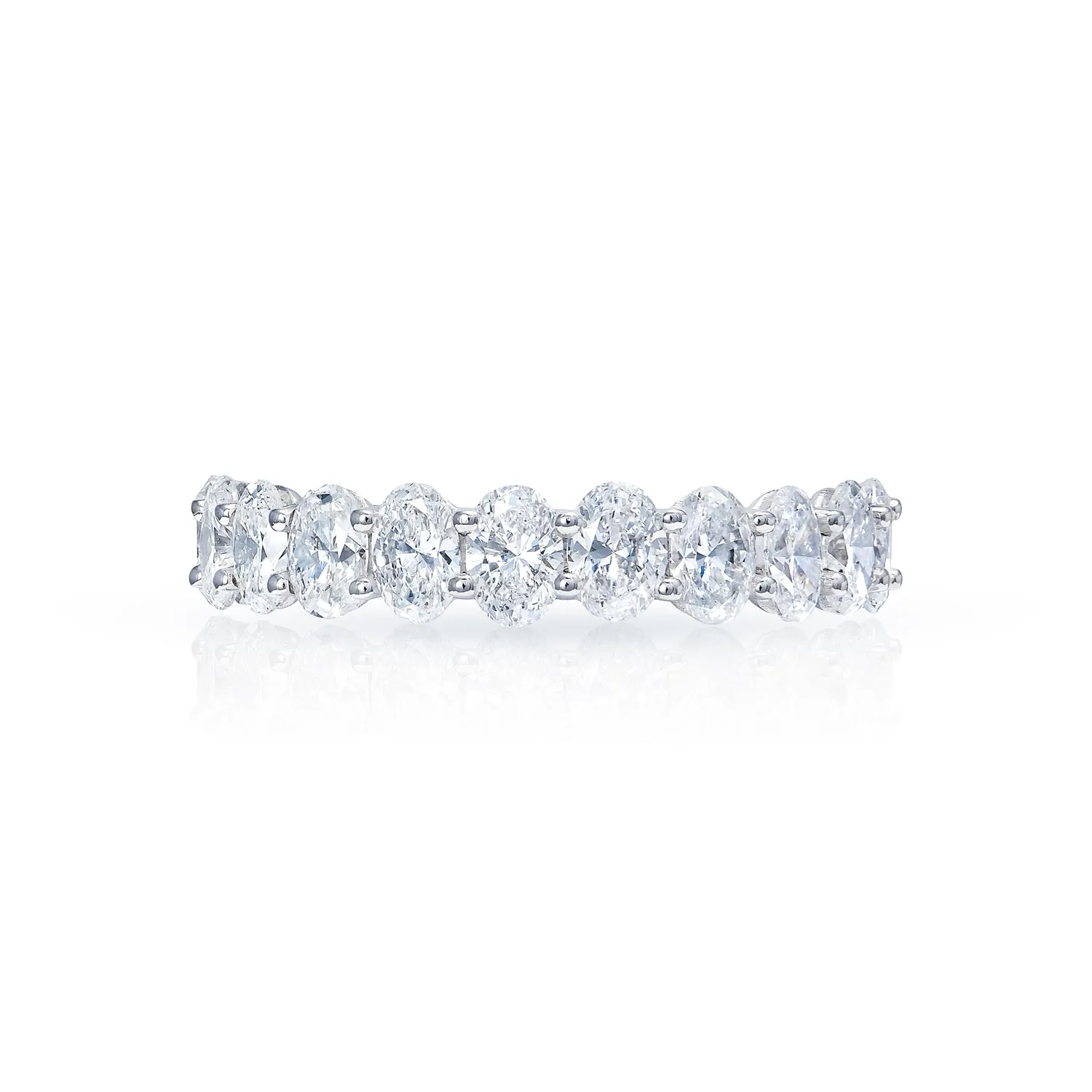 Imani 4 Carat Oval Cut Diamond Eternity Band in 14 Karat White Gold