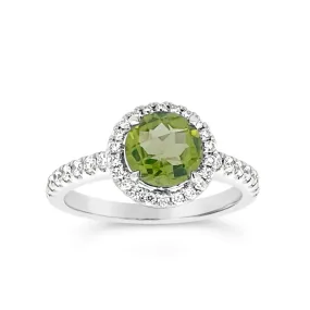 Irisa by Martin Binder Round Peridot & Diamond Halo Ring