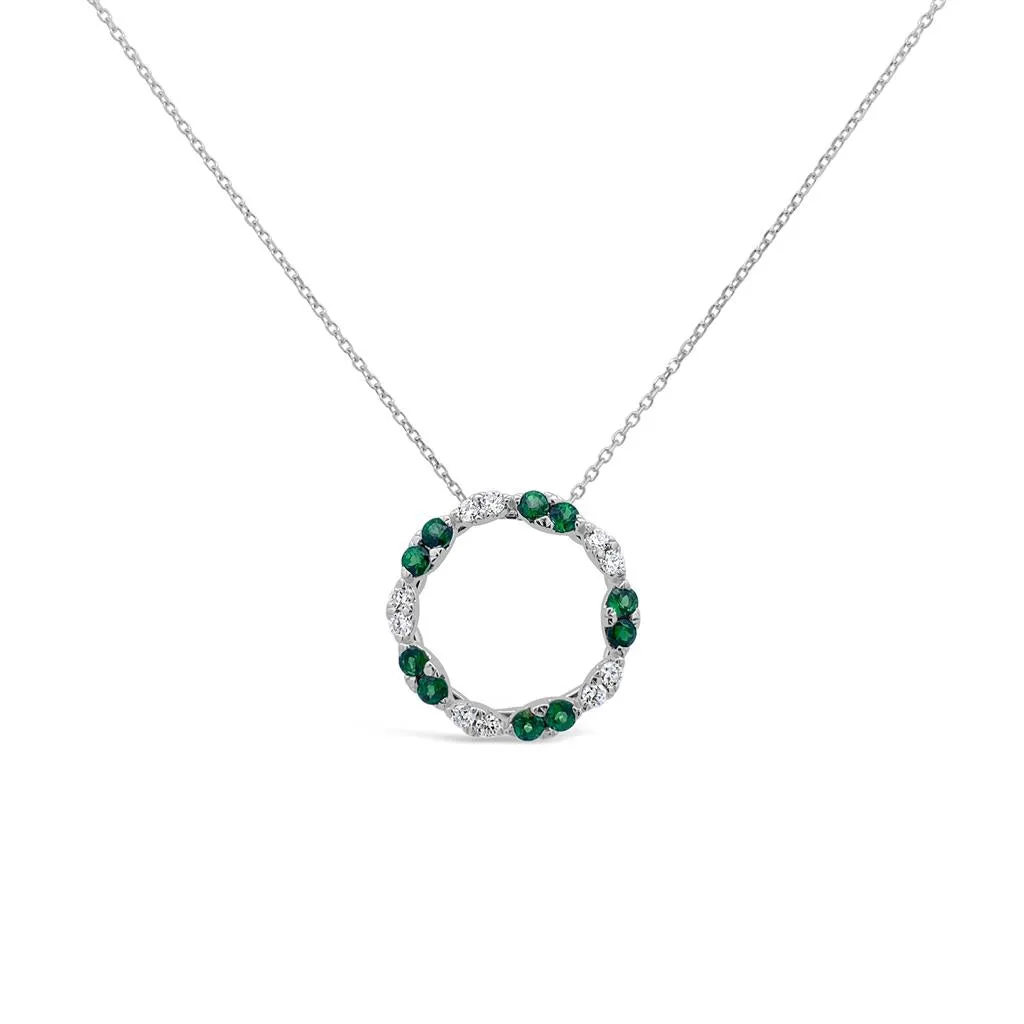 Irisa by Martin Binder Tsavorite Garnet & Diamond Circle Necklace