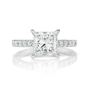 JANET 2 Carat Princess G Color VS1 Clarity Diamond Engagement Ring in Platinum GIA CERTIFIED 2 ct G VS1 BY MIKE NEKTA