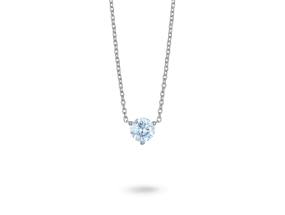 Lab-Grown Diamond 1ct. Round Brilliant Solitaire 14k Gold Pendant | Blue