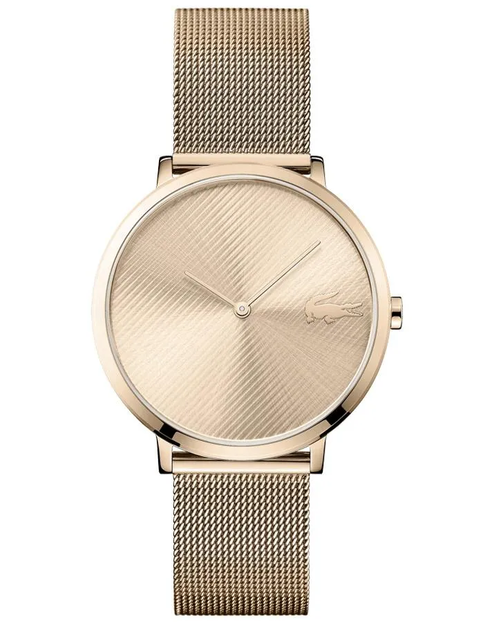 Lacoste Womens Moon Watch - Rose Gold-Tone - Rose Gold-Tone Metal Mesh Bracelet