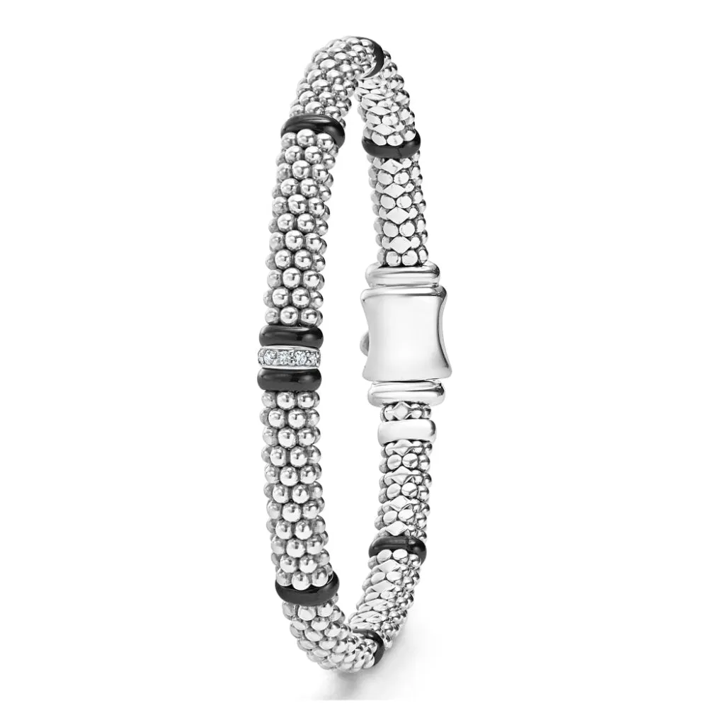 Lagos Single Station Diamond Caviar Bracelet